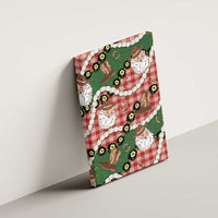 Cowboy Hawaii Mele Kalikimaka Canvas Wall Art Paniolo Kukui Nut Pikake Lei Red Version - Polynesian Pride