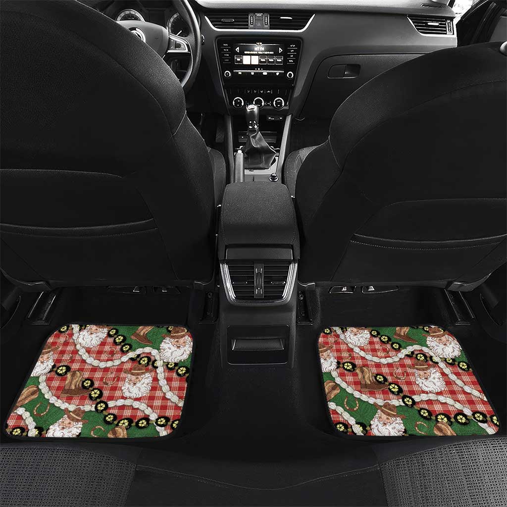 Cowboy Hawaii Mele Kalikimaka Car Mats Paniolo Kukui Nut Pikake Lei Red Version - Polynesian Pride