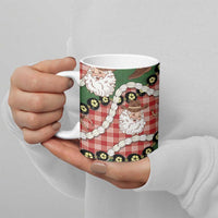 Cowboy Hawaii Mele Kalikimaka Ceramic Mug Paniolo Kukui Nut Pikake Lei Red Version - Polynesian Pride