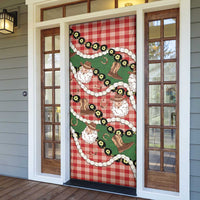 Cowboy Hawaii Mele Kalikimaka Door Cover Paniolo Kukui Nut Pikake Lei Red Version - Polynesian Pride