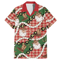 Cowboy Hawaii Mele Kalikimaka Family Matching Summer Maxi Dress and Hawaiian Shirt Paniolo Kukui Nut Pikake Lei Red Version LT14 Dad's Shirt - Short Sleeve Red - Polynesian Pride