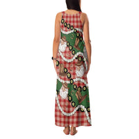 Cowboy Hawaii Mele Kalikimaka Family Matching Tank Maxi Dress and Hawaiian Shirt Paniolo Kukui Nut Pikake Lei Red Version - Polynesian Pride