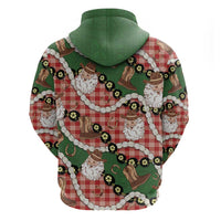 Cowboy Hawaii Mele Kalikimaka Hoodie Paniolo Kukui Nut Pikake Lei Red Version - Polynesian Pride