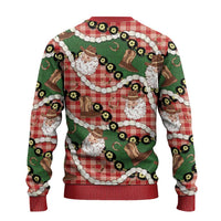 Cowboy Hawaii Mele Kalikimaka Ugly Christmas Sweater Paniolo Kukui Nut Pikake Lei Red Version - Polynesian Pride