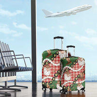 Cowboy Hawaii Mele Kalikimaka Luggage Cover Paniolo Kukui Nut Pikake Lei Red Version - Polynesian Pride