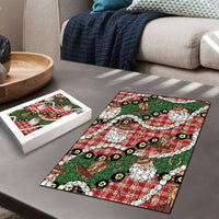 Cowboy Hawaii Mele Kalikimaka Puzzle Paniolo Kukui Nut Pikake Lei Red Version - Polynesian Pride