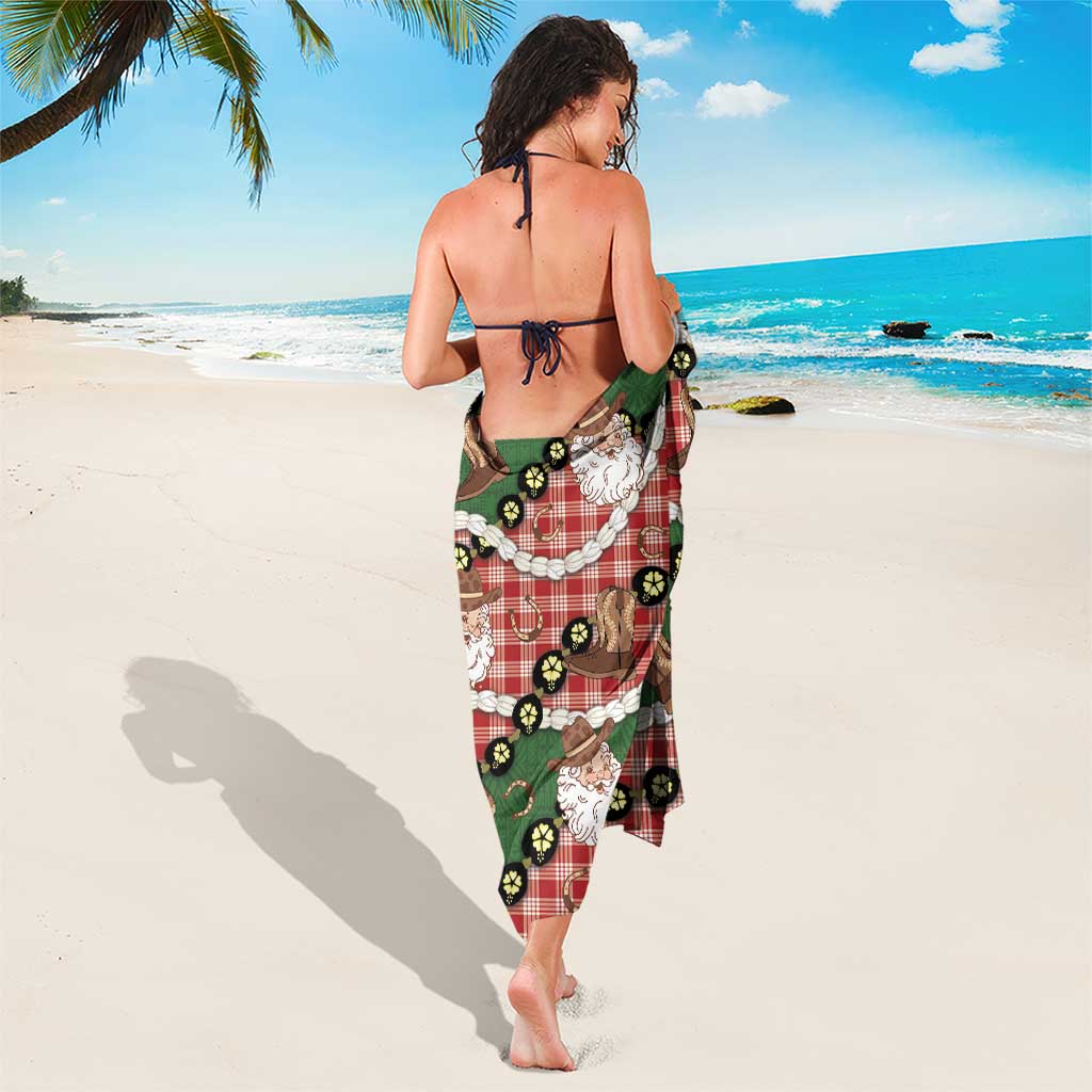 Cowboy Hawaii Mele Kalikimaka Sarong Paniolo Kukui Nut Pikake Lei Red Version - Polynesian Pride