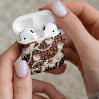 Cowboy Hawaii Mele Kalikimaka AirPods Case Paniolo Kukui Nut Pikake Lei Burgundy Version - Polynesian Pride