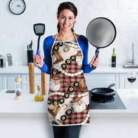 Cowboy Hawaii Mele Kalikimaka Apron Paniolo Kukui Nut Pikake Lei Burgundy Version - Polynesian Pride