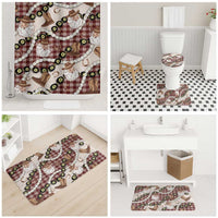 Cowboy Hawaii Mele Kalikimaka Bathroom Set Paniolo Kukui Nut Pikake Lei Burgundy Version - Polynesian Pride