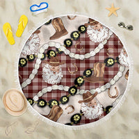 Cowboy Hawaii Mele Kalikimaka Beach Blanket Paniolo Kukui Nut Pikake Lei Burgundy Version - Polynesian Pride