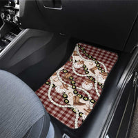 Cowboy Hawaii Mele Kalikimaka Car Mats Paniolo Kukui Nut Pikake Lei Burgundy Version - Polynesian Pride