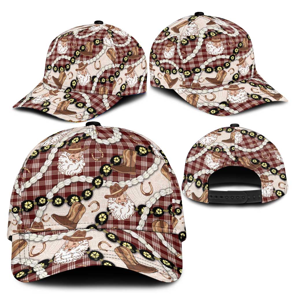 Cowboy Hawaii Mele Kalikimaka Classic Cap Paniolo Kukui Nut Pikake Lei Burgundy Version - Polynesian Pride
