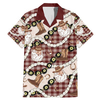 Cowboy Hawaii Mele Kalikimaka Family Matching Mermaid Dress and Hawaiian Shirt Paniolo Kukui Nut Pikake Lei Burgundy Version - Polynesian Pride