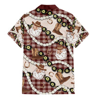 Cowboy Hawaii Mele Kalikimaka Family Matching Mermaid Dress and Hawaiian Shirt Paniolo Kukui Nut Pikake Lei Burgundy Version - Polynesian Pride