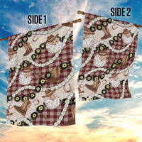 Cowboy Hawaii Mele Kalikimaka Garden Flag Paniolo Kukui Nut Pikake Lei Burgundy Version - Polynesian Pride