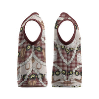 Cowboy Hawaii Mele Kalikimaka Christmas Knitted V-Neck Vest Paniolo Kukui Nut Pikake Lei Burgundy Version - Polynesian Pride