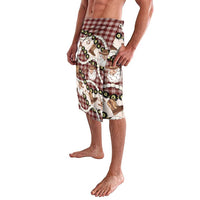 Cowboy Hawaii Mele Kalikimaka Lavalava Paniolo Kukui Nut Pikake Lei Burgundy Version - Polynesian Pride