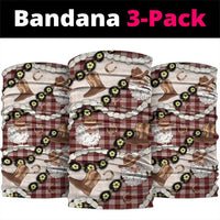 Cowboy Hawaii Mele Kalikimaka Neck Gaiter Paniolo Kukui Nut Pikake Lei Burgundy Version - Polynesian Pride