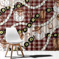 Cowboy Hawaii Mele Kalikimaka Window Curtain Paniolo Kukui Nut Pikake Lei Burgundy Version - Polynesian Pride