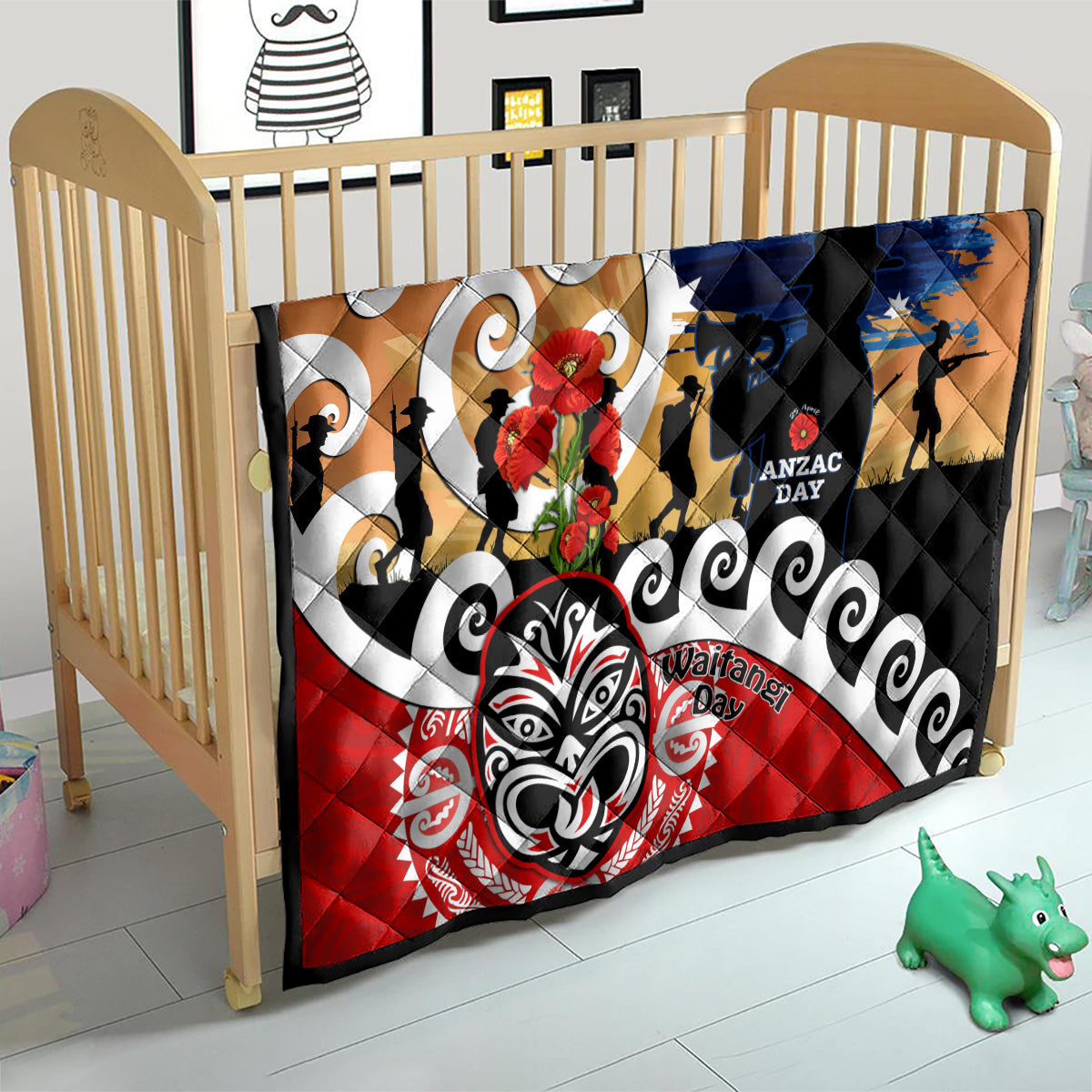New Zealand Waitangi And ANZAC Day Quilt Aotearoa Maori Tiki With Last Post LT14 - Polynesian Pride
