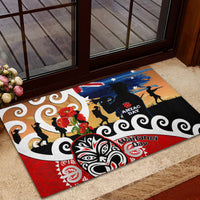 New Zealand Waitangi And ANZAC Day Rubber Doormat Aotearoa Maori Tiki With Last Post LT14 - Polynesian Pride