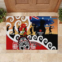 New Zealand Waitangi And ANZAC Day Rubber Doormat Aotearoa Maori Tiki With Last Post LT14 - Polynesian Pride