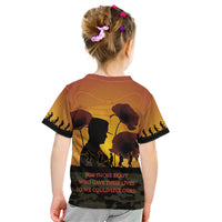 Tokelau ANZAC Day Kid T Shirt Camouflage With Poppies Lest We Forget LT14 - Polynesian Pride