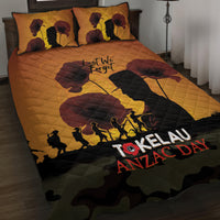 Tokelau ANZAC Day Quilt Bed Set Camouflage With Poppies Lest We Forget LT14 Yellow - Polynesian Pride