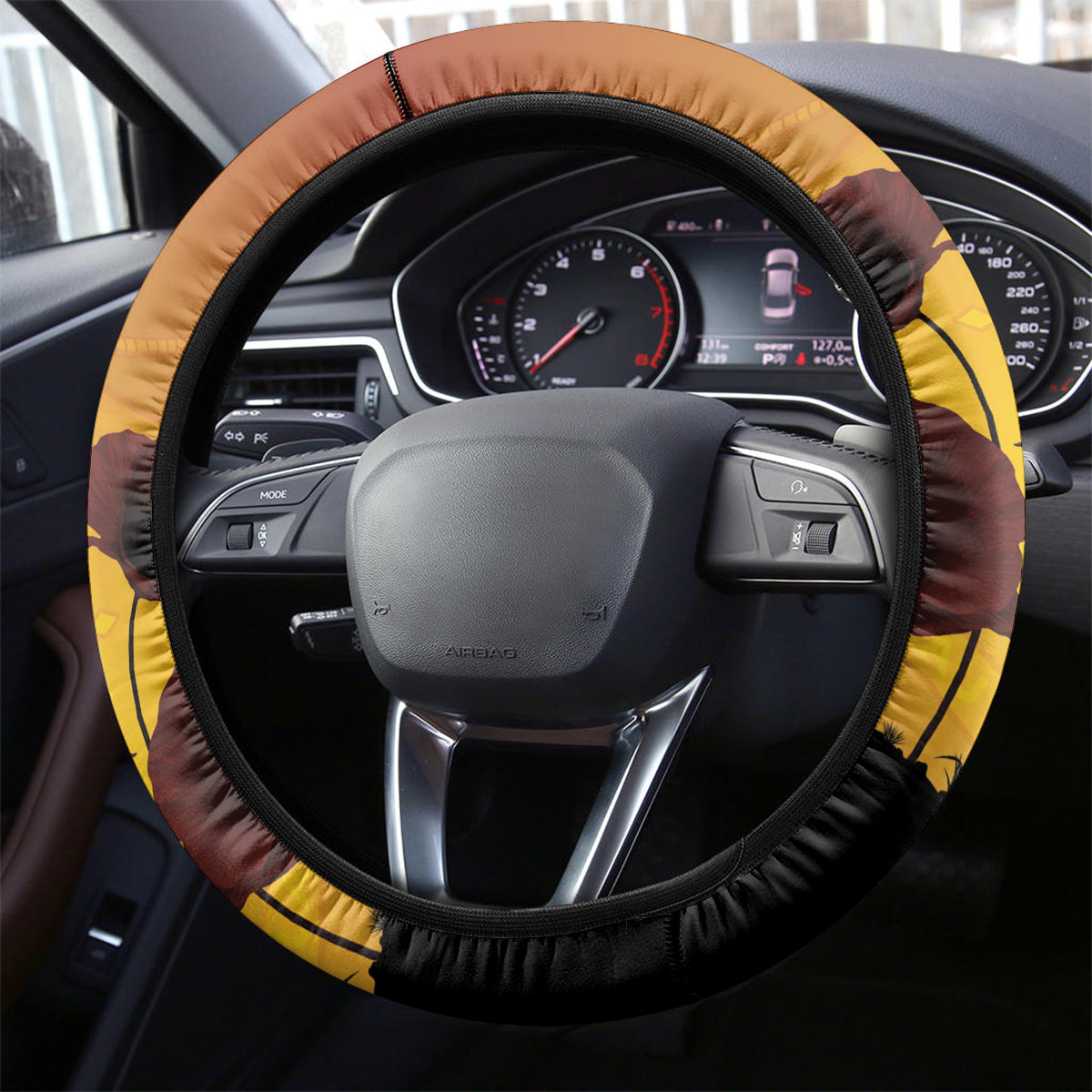 Tokelau ANZAC Day Steering Wheel Cover Camouflage With Poppies Lest We Forget LT14 - Polynesian Pride