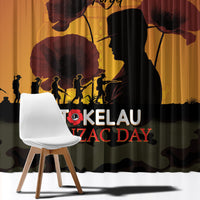 Tokelau ANZAC Day Window Curtain Camouflage With Poppies Lest We Forget LT14 - Polynesian Pride