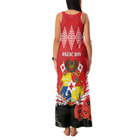 Tonga ANZAC Day Family Matching Tank Maxi Dress and Hawaiian Shirt Camouflage With Poppies Lest We Forget LT14 - Polynesian Pride