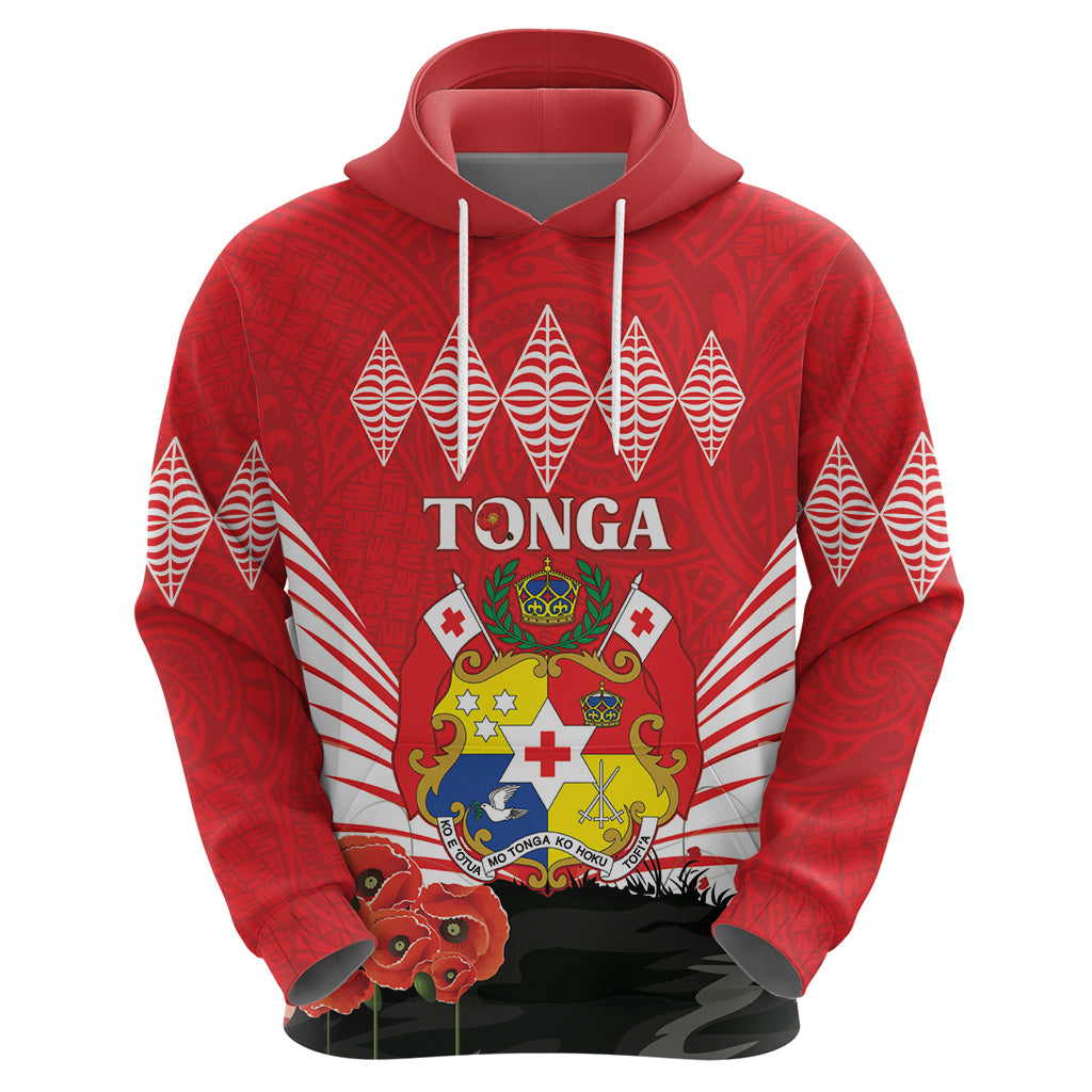 Tonga ANZAC Day Hoodie Camouflage With Poppies Lest We Forget LT14 - Polynesian Pride