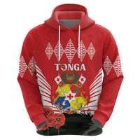 Tonga ANZAC Day Zip Hoodie Camouflage With Poppies Lest We Forget LT14 - Polynesian Pride