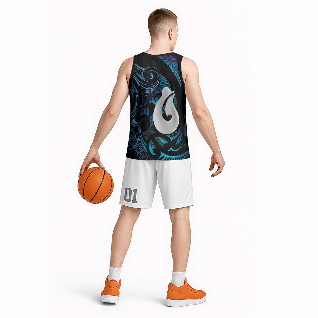 Hei Matau New Zealand Matariki Basketball Jersey NZ Fish Hook Maori Art LT14 - Polynesian Pride