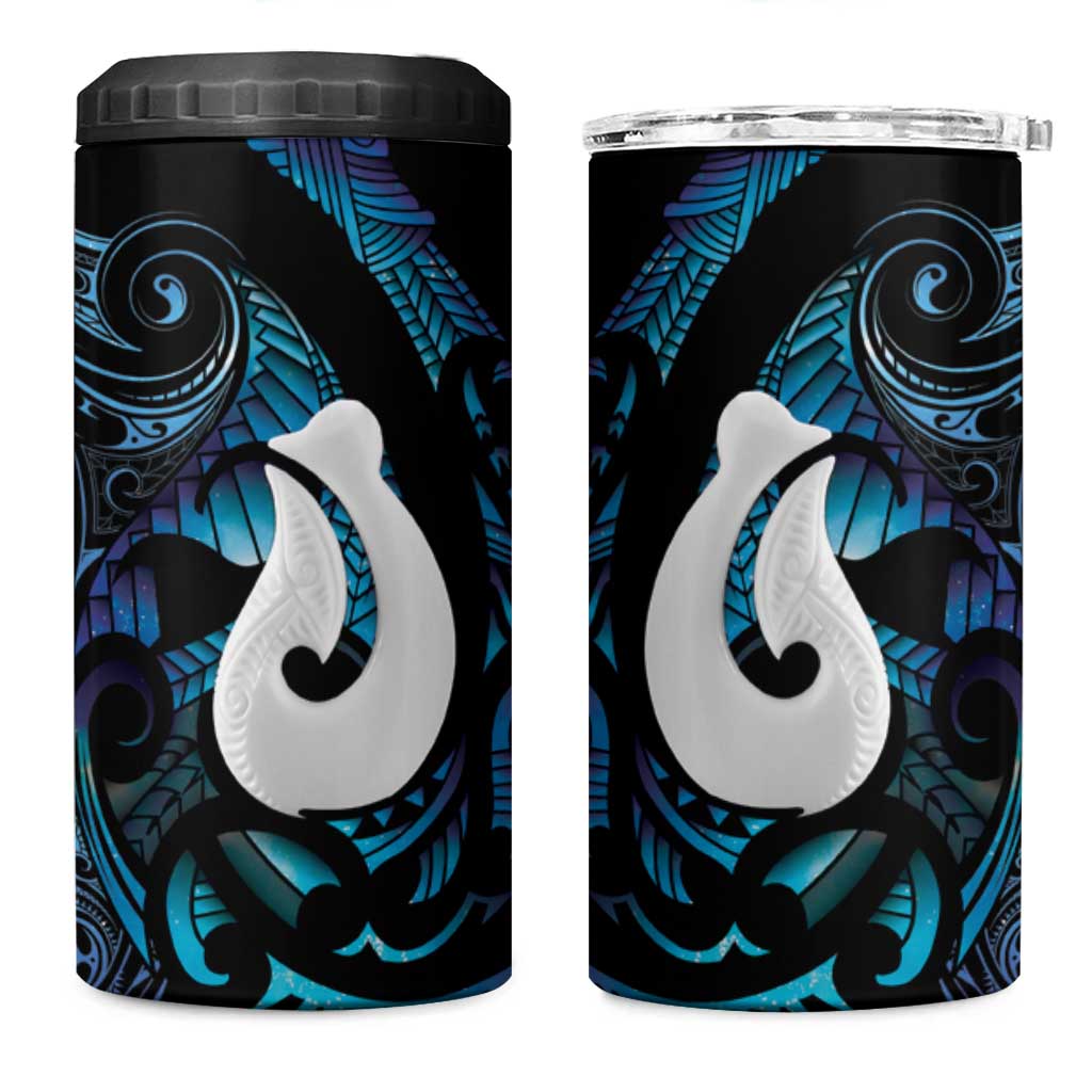 Hei Matau New Zealand Matariki 4 in 1 Can Cooler Tumbler NZ Fish Hook Maori Art LT14 One Size: 16 oz Purple - Polynesian Pride