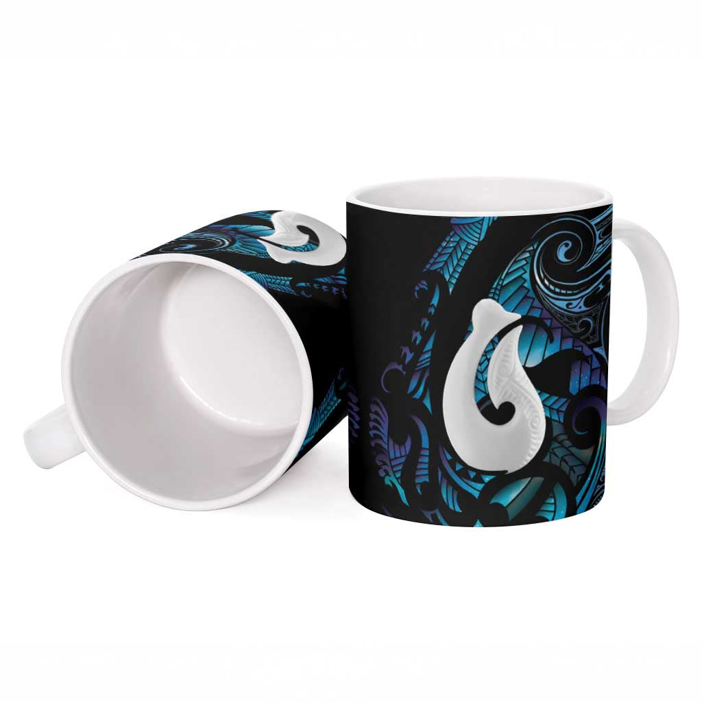 Hei Matau New Zealand Matariki Ceramic Mug NZ Fish Hook Maori Art LT14 - Polynesian Pride