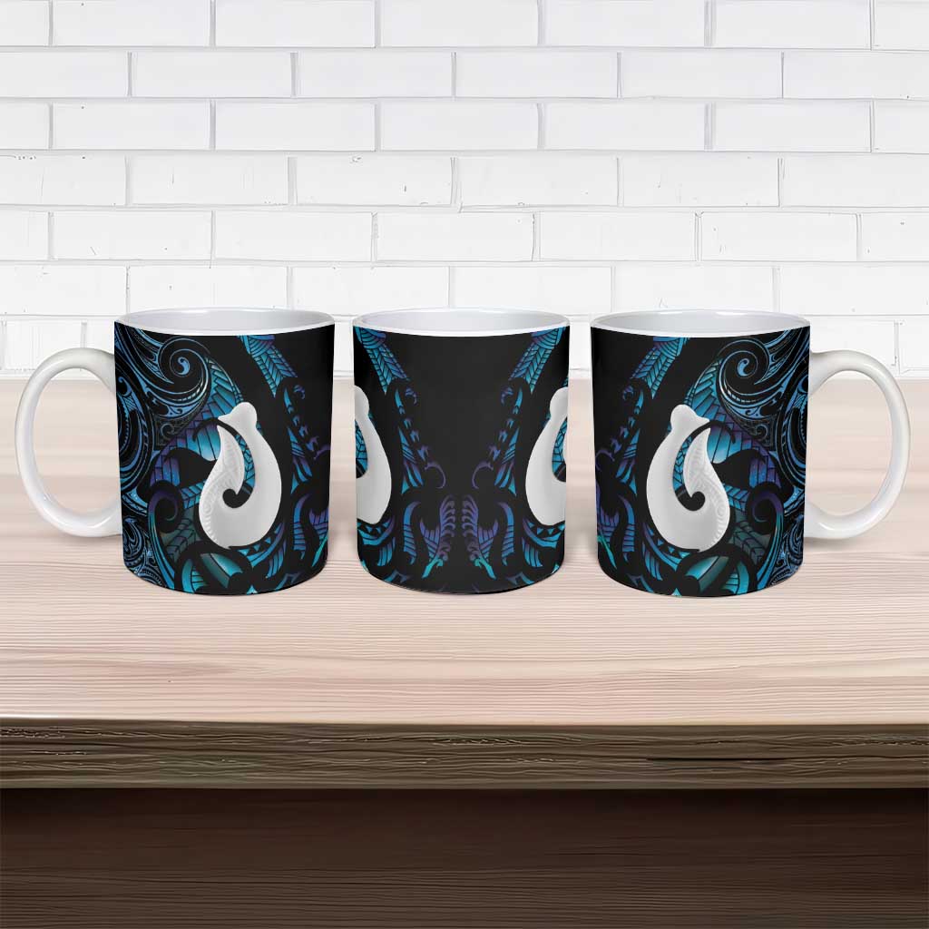 Hei Matau New Zealand Matariki Ceramic Mug NZ Fish Hook Maori Art LT14 - Polynesian Pride
