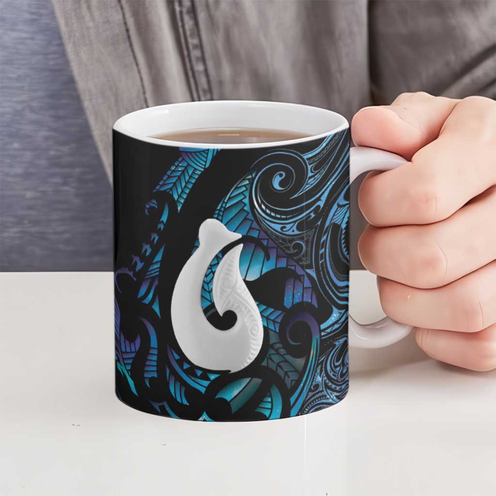 Hei Matau New Zealand Matariki Ceramic Mug NZ Fish Hook Maori Art LT14 - Polynesian Pride