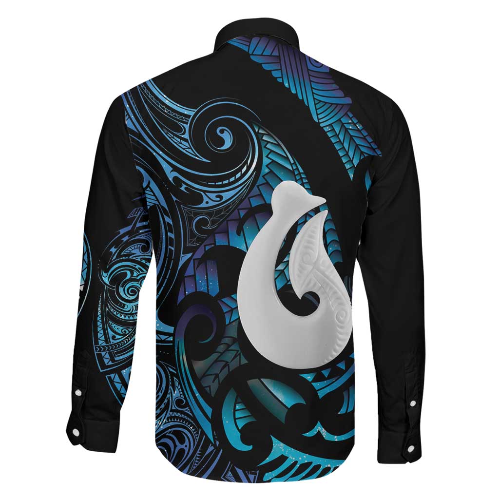 Hei Matau New Zealand Matariki Family Matching Long Sleeve Bodycon Dress and Hawaiian Shirt NZ Fish Hook Maori Art LT14 - Polynesian Pride