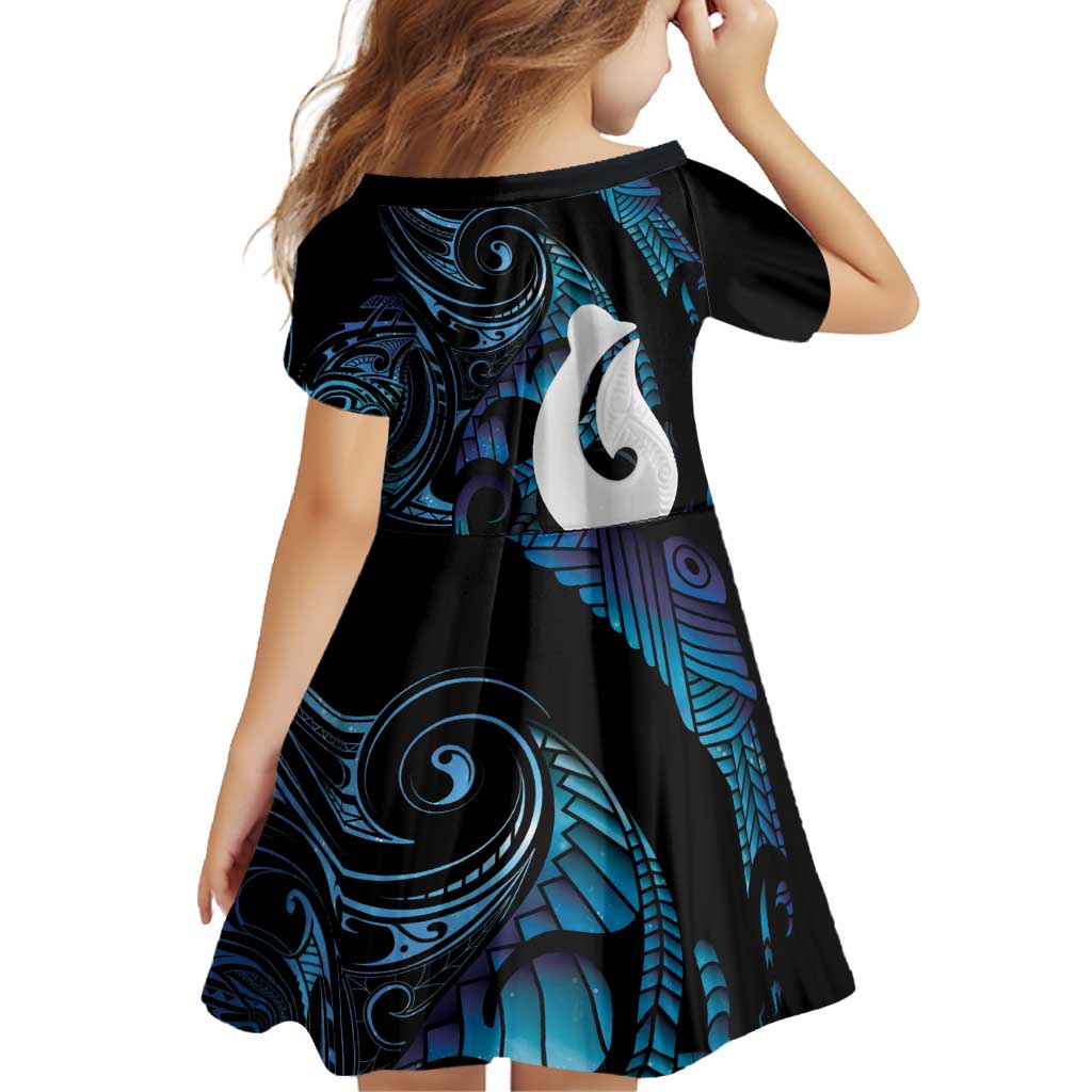 Hei Matau New Zealand Matariki Family Matching Off Shoulder Short Dress and Hawaiian Shirt NZ Fish Hook Maori Art LT14 - Polynesian Pride