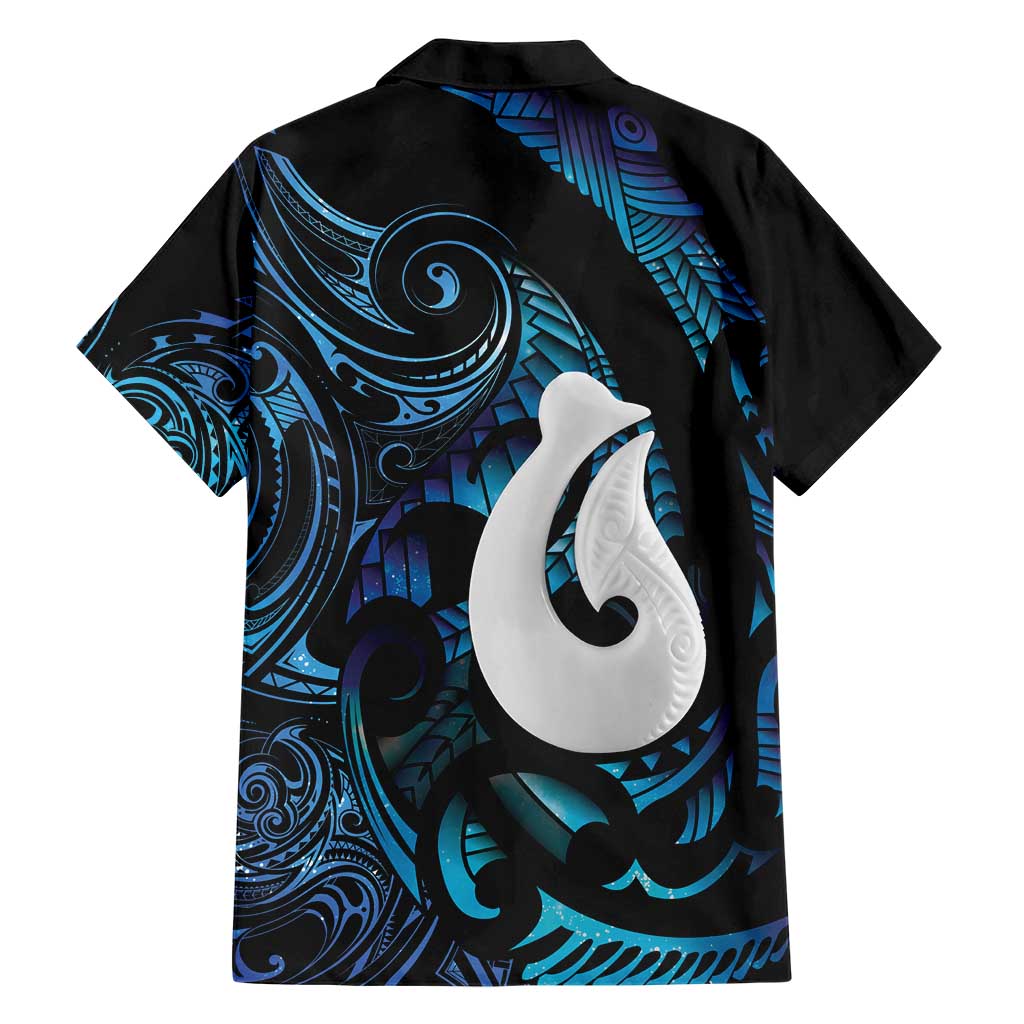 Hei Matau New Zealand Matariki Family Matching Short Sleeve Bodycon Dress and Hawaiian Shirt NZ Fish Hook Maori Art LT14 - Polynesian Pride