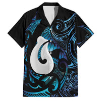 Hei Matau New Zealand Matariki Family Matching Summer Maxi Dress and Hawaiian Shirt NZ Fish Hook Maori Art LT14 Dad's Shirt - Short Sleeve Purple - Polynesian Pride
