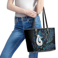 Hei Matau New Zealand Matariki Leather Tote Bag NZ Fish Hook Maori Art