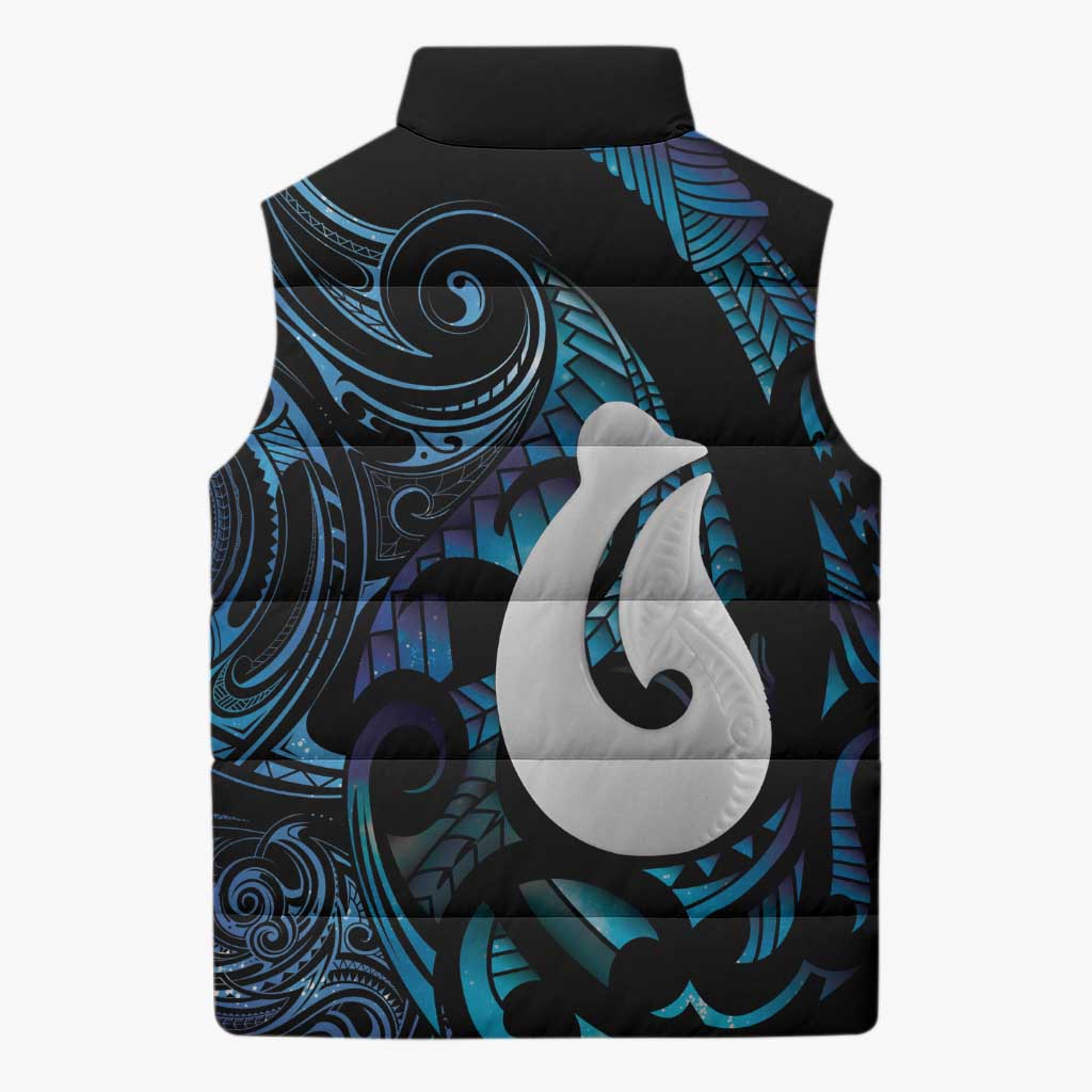 Hei Matau New Zealand Matariki Sleeveless Puffer Jacket NZ Fish Hook Maori Art LT14 - Polynesian Pride