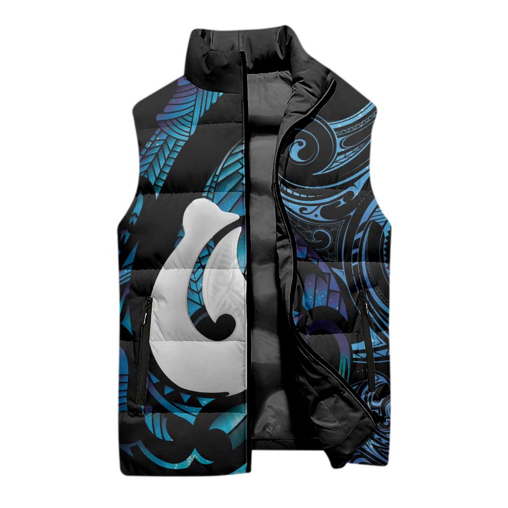 Hei Matau New Zealand Matariki Sleeveless Puffer Jacket NZ Fish Hook Maori Art LT14 - Polynesian Pride