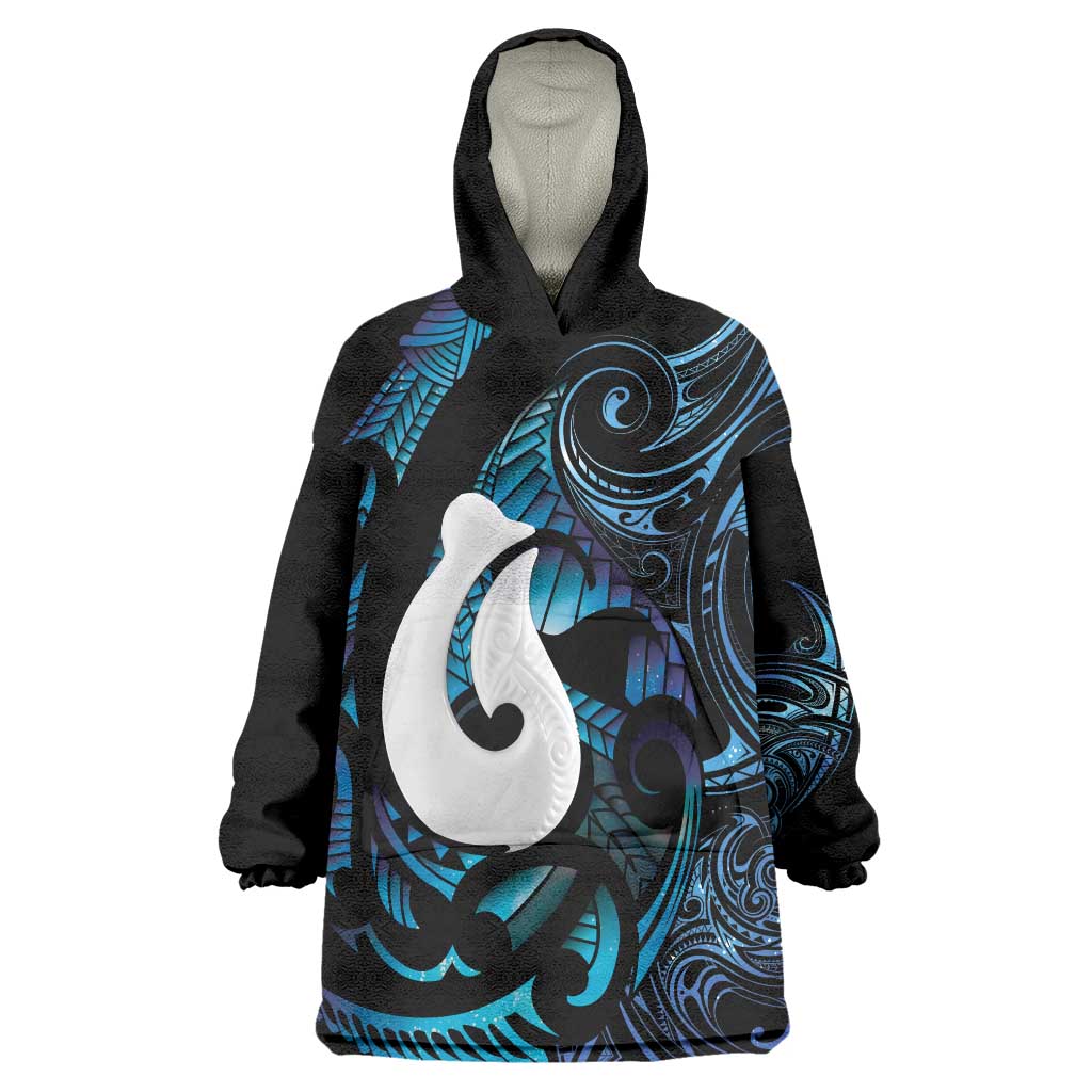 Hei Matau New Zealand Matariki Wearable Blanket Hoodie NZ Fish Hook Maori Art LT14 One Size Purple - Polynesian Pride
