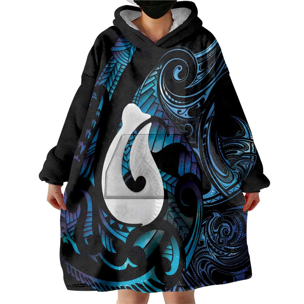 Hei Matau New Zealand Matariki Wearable Blanket Hoodie NZ Fish Hook Maori Art LT14 - Polynesian Pride