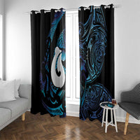 Hei Matau New Zealand Matariki Window Curtain NZ Fish Hook Maori Art LT14 With Grommets Purple - Polynesian Pride