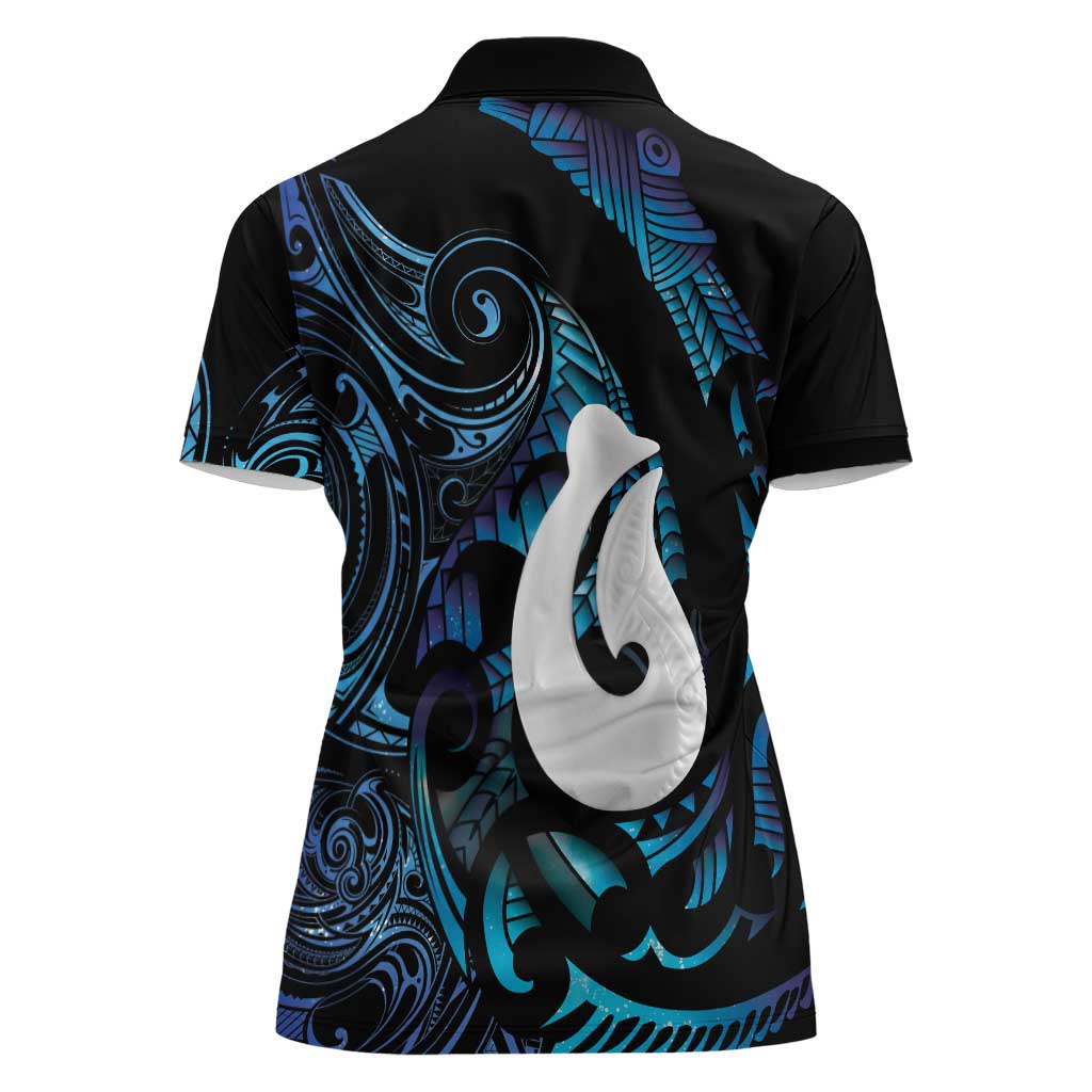 Hei Matau New Zealand Matariki Women Polo Shirt NZ Fish Hook Maori Art LT14 - Polynesian Pride